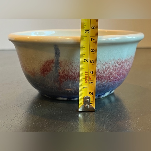 VTG BRUNING POTTERY, DRIP GLAZE HAND THROWN LARGE BOWL SIGNED Made In Seattle WA - Picture 7 of 9